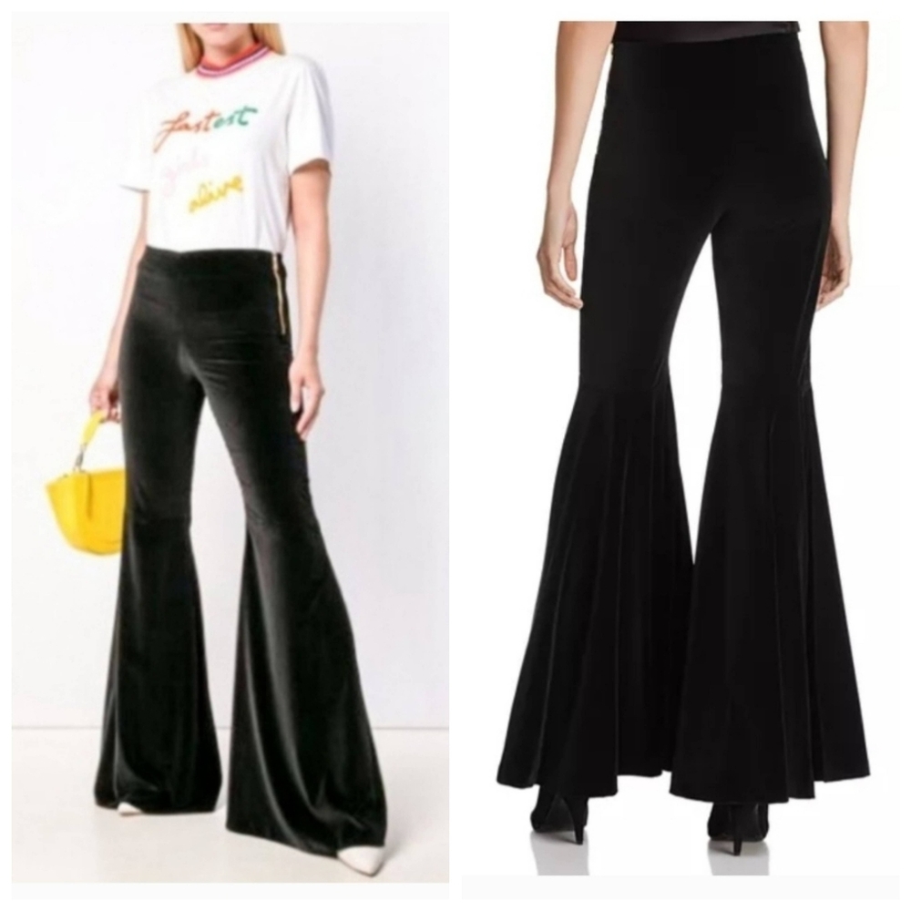 Alice + Olivia Jinny Flared Velvet Pant Size 12